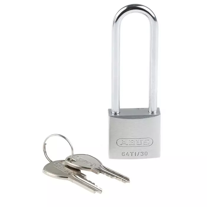 ABUS 64TI Key Weatherproof Titanium Weatherproof Padlock 5 mm Shackle 30 mm Body, 64TI/30HB60