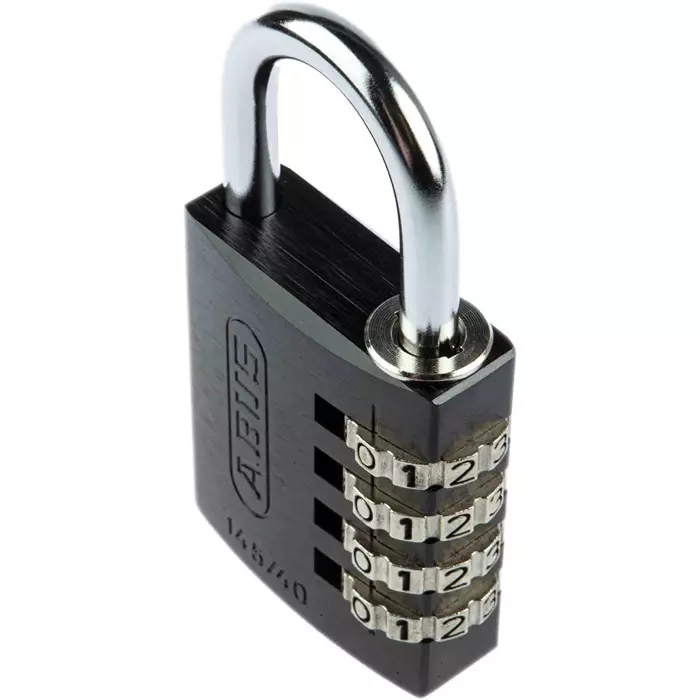 ABUS 145/40 Combination Weatherproof Aluminium Combination Padlock 6 mm Shackle 41.5 mm Body, 145/40 Black
