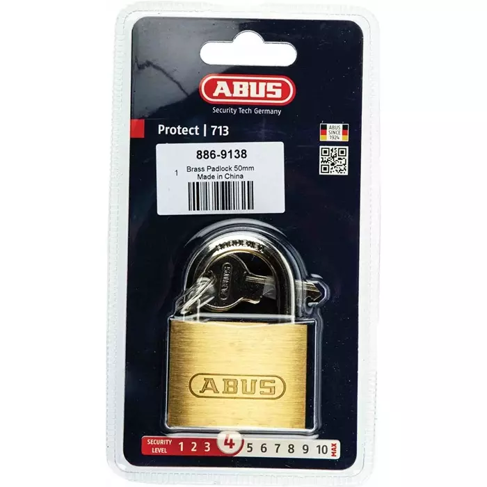 ABUS Key Weatherproof Brass Padlock 7 mm Shackle 48 mm Body, 49970