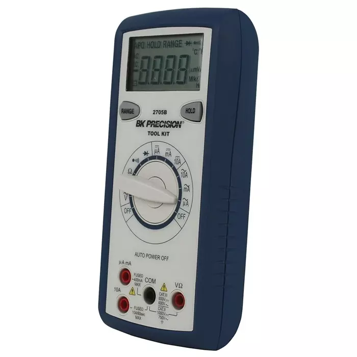 BK Precision Handheld Digital Multimeter 10A ac Max 10A dc Max 750V ac Max - UKAS Calibrated, BK2705B