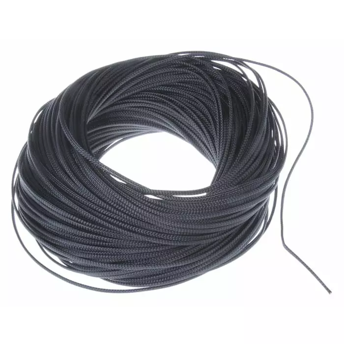 SES Sterling Expandable Braided PET Black Cable Sleeve 4mm Diameter 100m Length, 6240002010