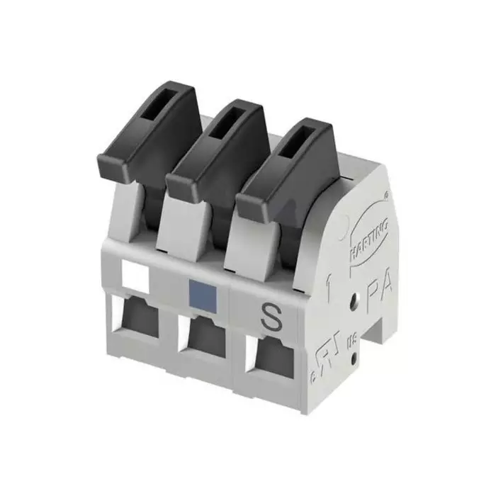 Harting Har-Flexicon Series PCB Terminal Block 3-Contact 5mm Pitch 1-Row Spring Clamp Termination, 14310316201201