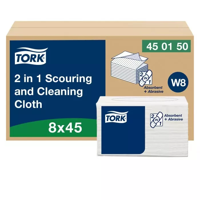 Tork White Cotton Cloths for General Purpose Dry Use 38.5cm Repeat Use, 450150