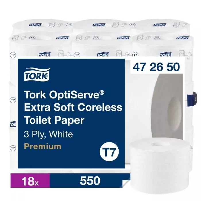 Tork Toilet Roll White 3-Ply 550 Sheets, 472650