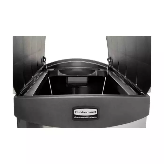 RUBBERMAID Slim Jim 50L Black Pedal Galvanised Steel Waste Bin, 1901993