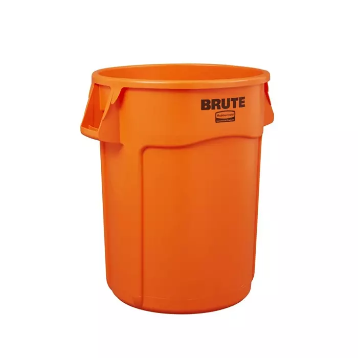 RUBBERMAID Brute Vented 32gal Orange Polypropylene Waste Bin, 2119308
