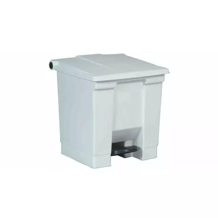 RUBBERMAID Legacy Step-On 30L White Pedal Plastic Waste Bin, FG614300WHT