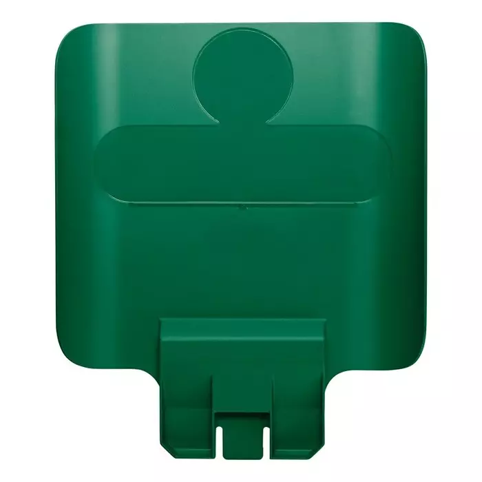 RUBBERMAID Waste Bin Lid Green Resin for and Slim Jim Recycling Station Waste Stream Label Kits, 2007908