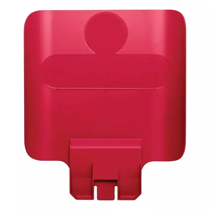 RUBBERMAID Waste Bin Lid Red Resin for and Slim Jim Recycling Station Waste Stream Label Kits, 2007905