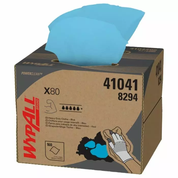 Kimberly Clark WypAll X80 Blue Cloths for General Cleaning Dry Use 426 x 282mm Repeat Use, 8294