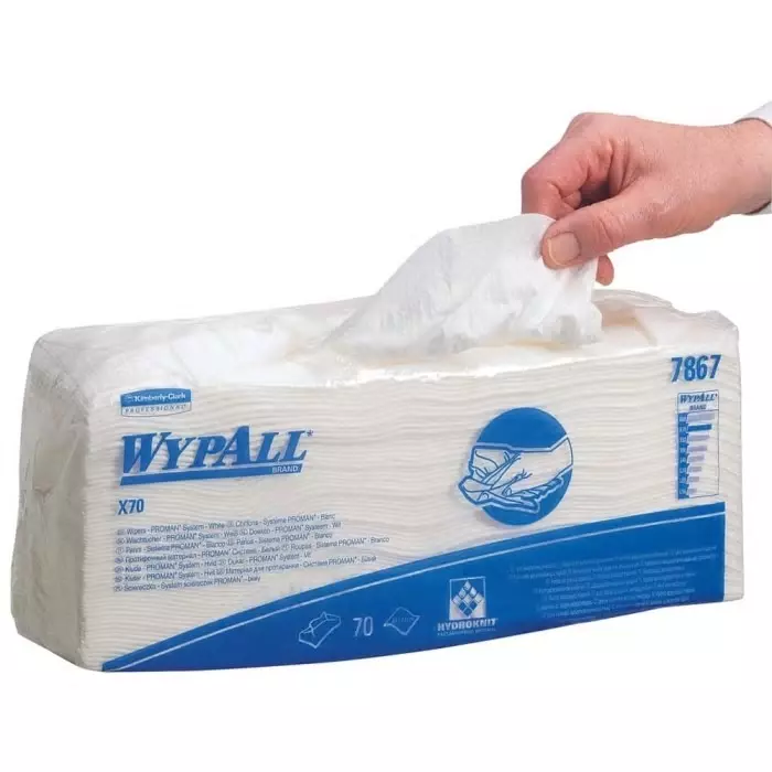Kimberly Clark WypAll White Cloths for Industrial Cleaning Wet Use 380 x 420mm Repeat Use, 7867