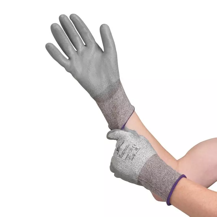 Kimberly-Clark G60 Grey HPPE Cut Resistant Gloves Size 10 Polyurethane Coating, 13826