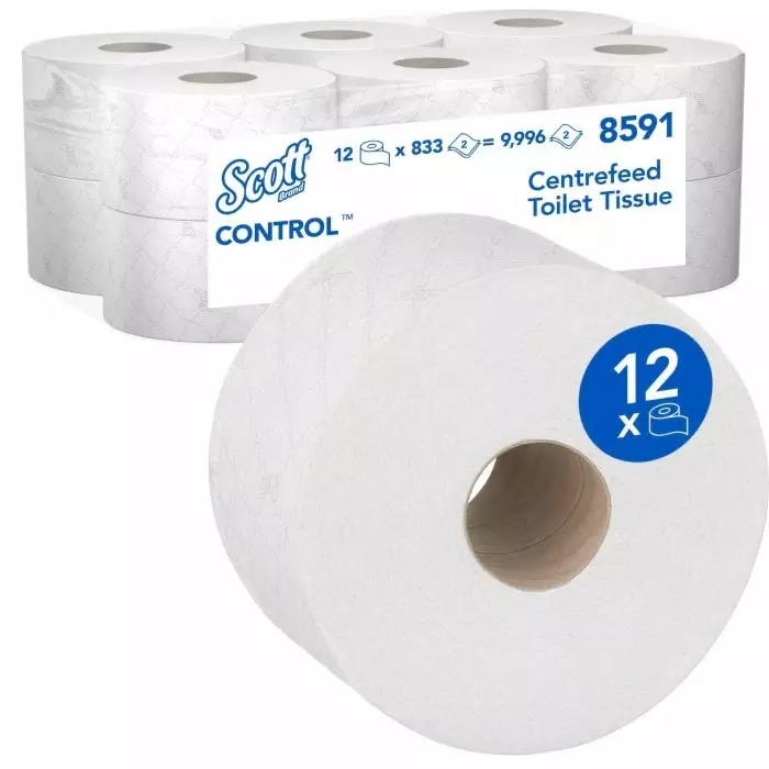 Kimberly-Clark Toilet Roll White 2-Ply 9996 Sheets, 8591