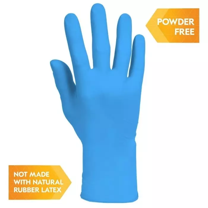 Kimberly-Clark G10 Blue Powdered Nitrile Disposable Gloves Size S 1000 per Pack, 54421