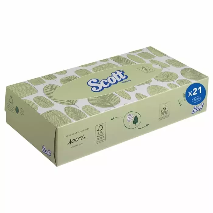 Kimberly-Clark SCOTT Facial Tissues 2-Ply 100 Wipes Per Pack White, 8837
