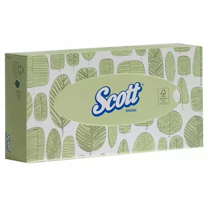 Kimberly-Clark SCOTT Facial Tissues 2-Ply 100 Wipes Per Pack White, 8837