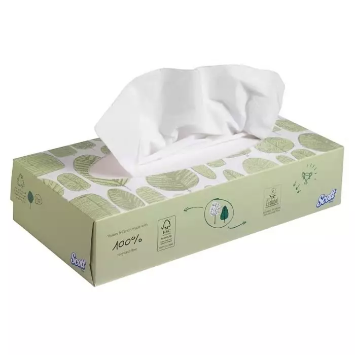 Kimberly-Clark SCOTT Facial Tissues 2-Ply 100 Wipes Per Pack White, 8837