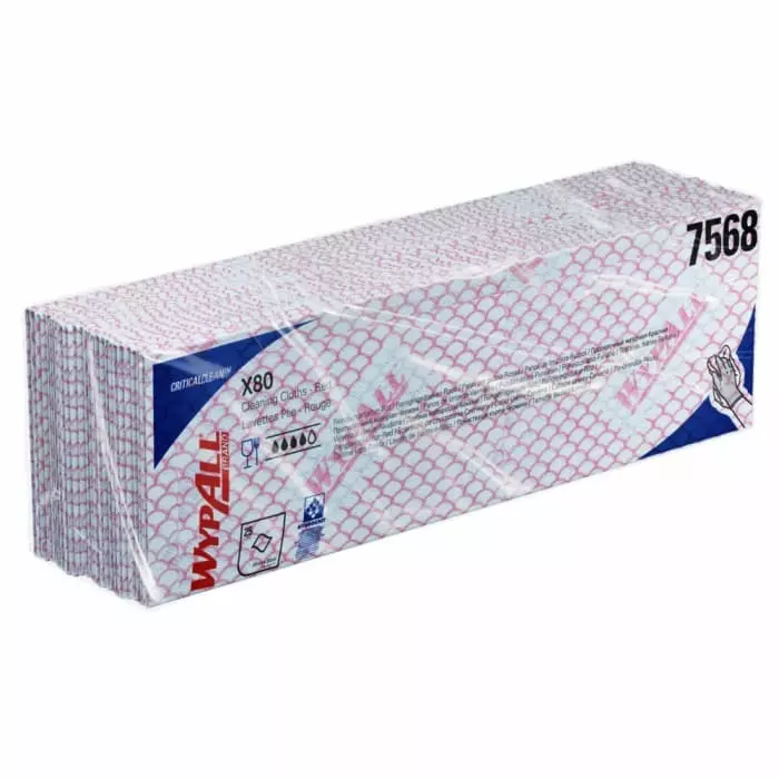 Kimberly Clark WypAll Red Cloths for Industrial Cleaning Dry Use 420 x 360mm Repeat Use, 7568