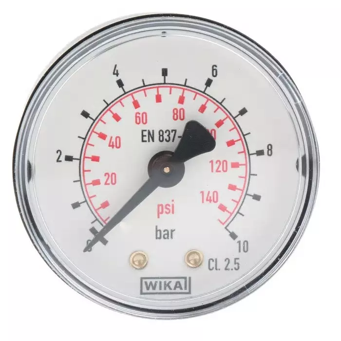 Wika Analogue Pressure Gauge 111.12 Back Entry, 8587699