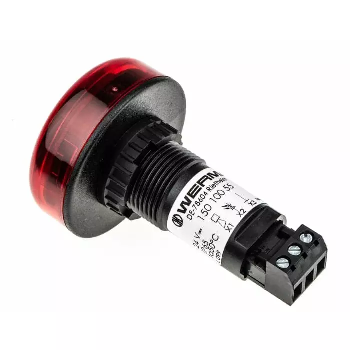 Werma Sounder Beacon 150 Series Red Buzzer 24 V IP65 Panel Mount 80dB at 1 Metre, 150.100.55