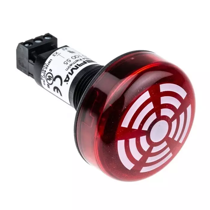 Werma Sounder Beacon 150 Series Red Buzzer 24 V IP65 Panel Mount 80dB at 1 Metre, 150.100.55