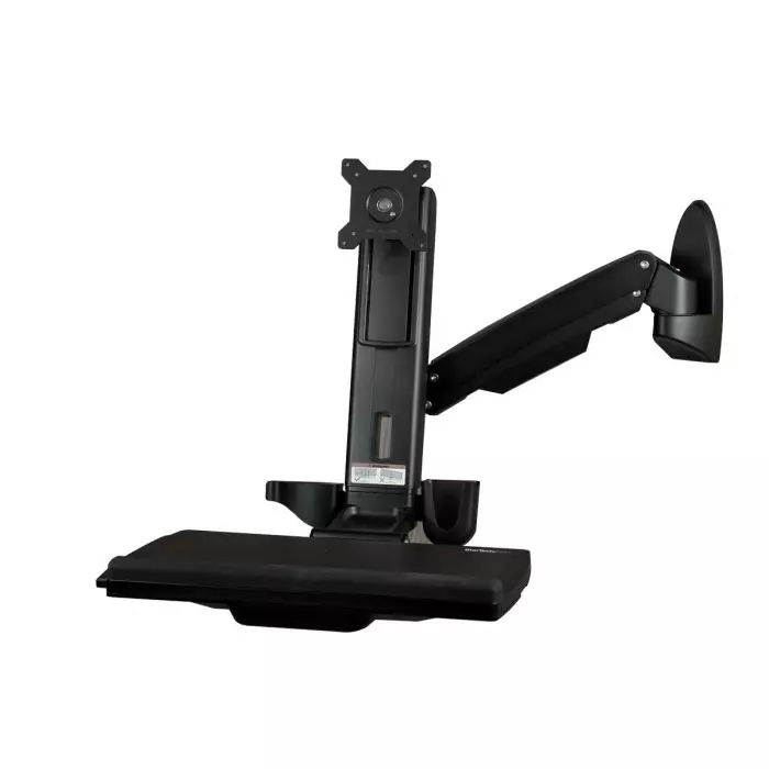StarTech.com Sit-Stand Desk Converter Wall Mounted for 24 inch Monitor with Extension Arm, WALLSTS1