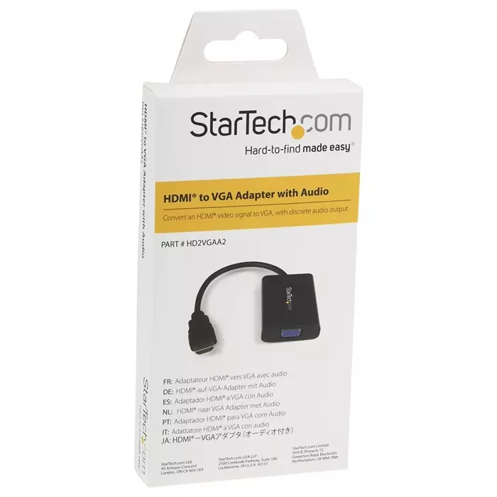 StarTech.com HDMI to VGA Adapter 250mm Length - 1920 x 1080 Maximum Resolution, HD2VGAA2