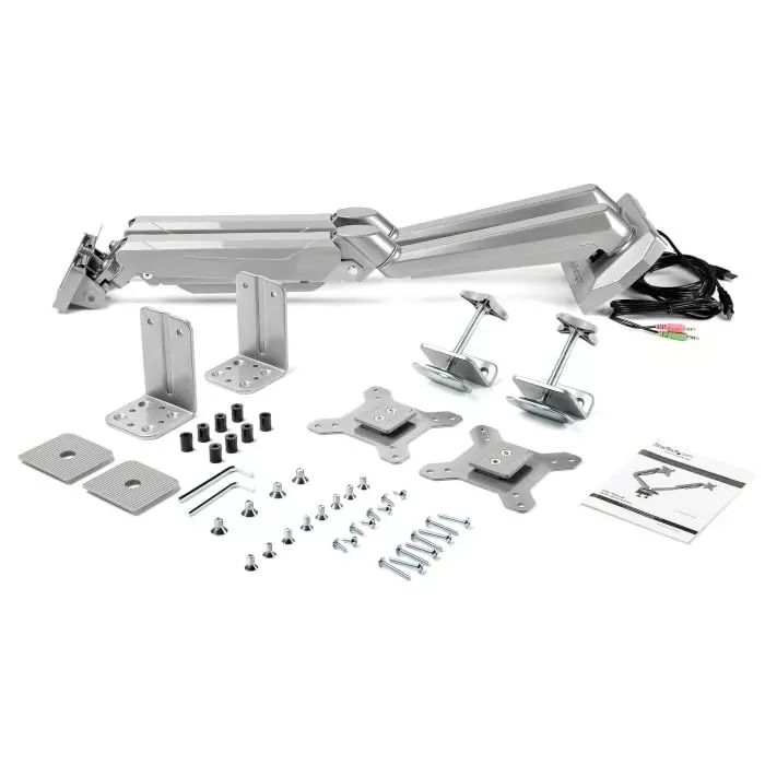 StarTech.com Desk Mounting Monitor Arm for 2 x Screen 32 inch Screen Size, ARMSLIMDUOS