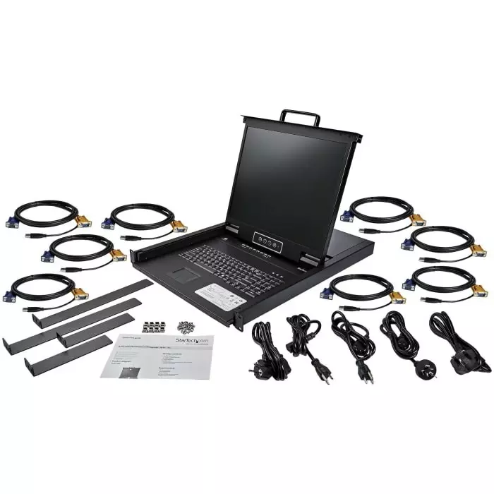 StarTech.com 8 Port PS/2 USB VGA Console 1280 x 1024 Maximum Resolution, RKCONS1908K
