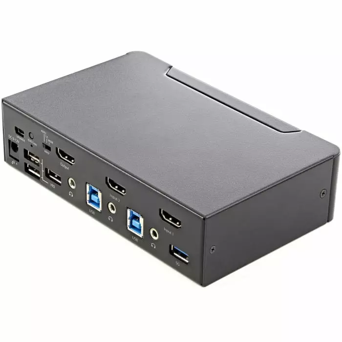 StarTech.com 2 Port USB HDMI KVM Switch 3.5 mm Stereo 3840 x 2160 (At 60 Hz) Maximum Resolution, SV231HU34K6