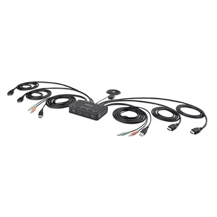 StarTech.com 2 Port Dual Monitor USB HDMI KVM Switch 3.5 mm Stereo 4096 x 2160 Maximum Resolution, C2-DH46-UA2-CBL-KVM