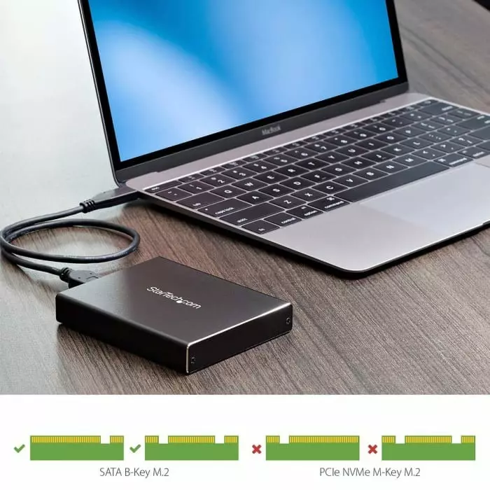 StarTech.com M.2 SATA Hard Drive Enclosure USB 3.1, SM22BU31C3R