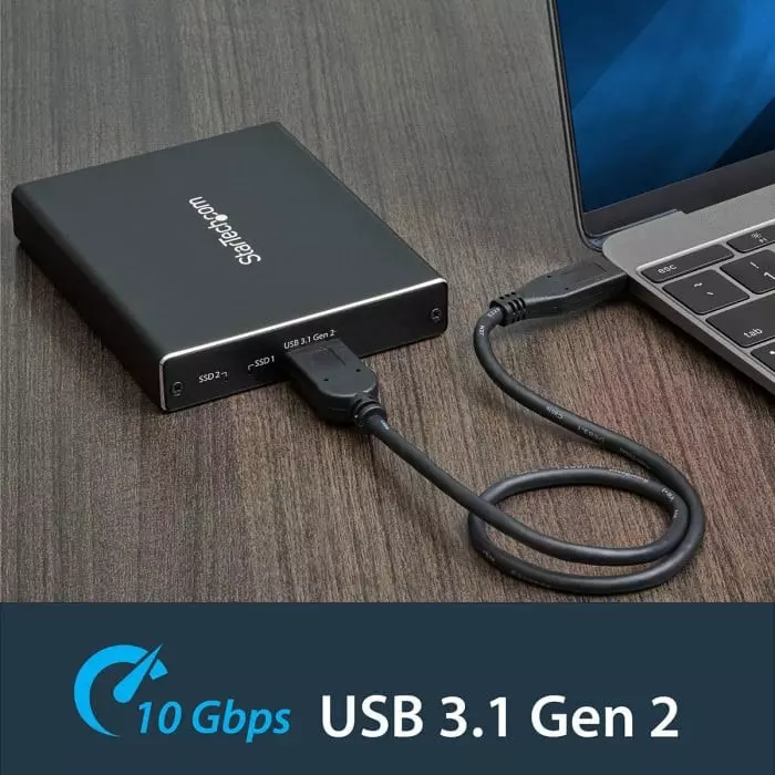 StarTech.com M.2 SATA Hard Drive Enclosure USB 3.1, SM22BU31C3R