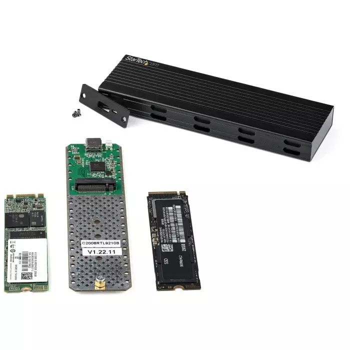 StarTech.com 0.87 inch M.2 SATA SSD Hard Drive Enclosure USB C, SM2E1BMU31C
