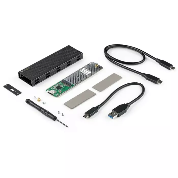 StarTech.com 0.87 inch M.2 SATA SSD Hard Drive Enclosure USB C, SM2E1BMU31C