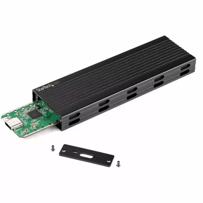 StarTech.com 0.87 inch M.2 SATA SSD Hard Drive Enclosure USB C, SM2E1BMU31C