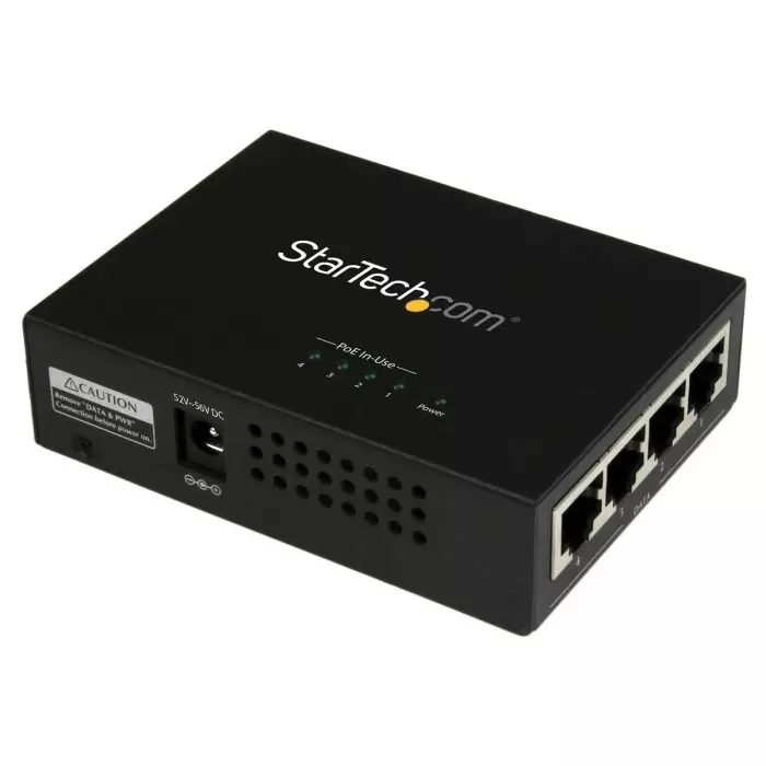 StarTech.com RJ45 Ethernet Switch 10/100/1000Mbit/s Full Duplex, POEINJ4G