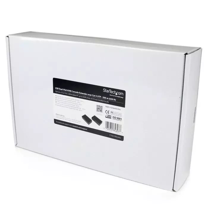 StarTech.com Dual Monitor USB VGA over CATx KVM Extender 200m, SV565DUTPU