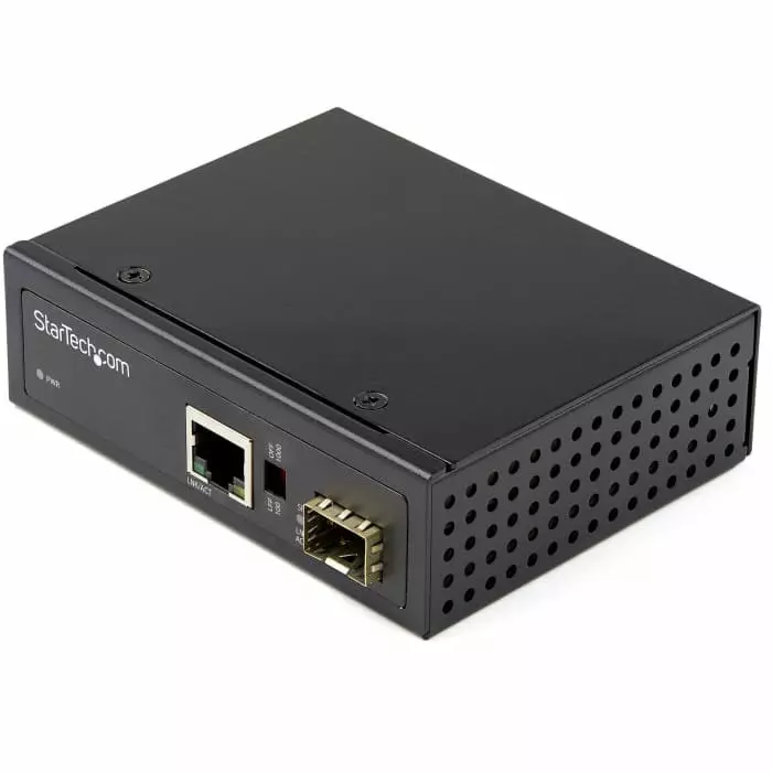 StarTech.com RJ45 SFP Ethernet Media Converter Single Mode 10 Mbps 100 Mbps 1000 Mbps Full Duplex, IMC1GSFP
