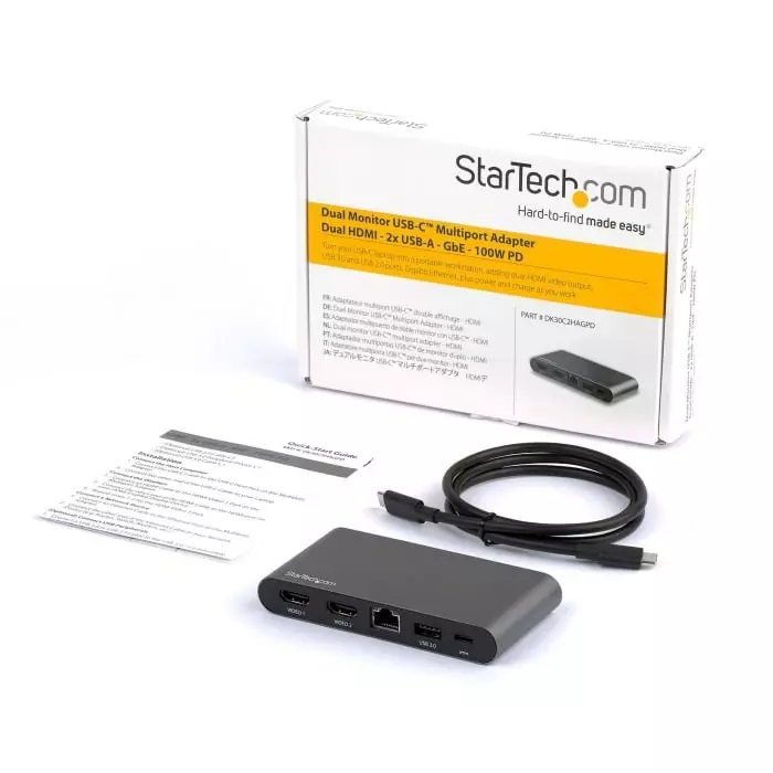 StarTech.com Dual Monitor 4K USB-C USB Docking Stations with HDMI - 2 x USB Ports USB A USB C, DK30C2HAGPD