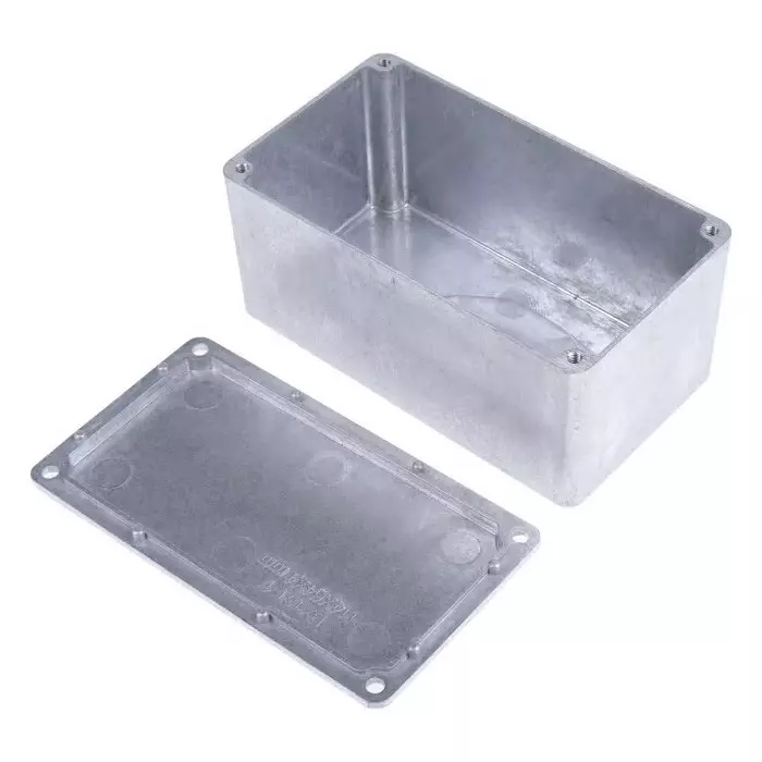 RS PRO Silver Die Cast Aluminium Enclosure Silver Lid 114.4 x 63.7 x 55.1 mm