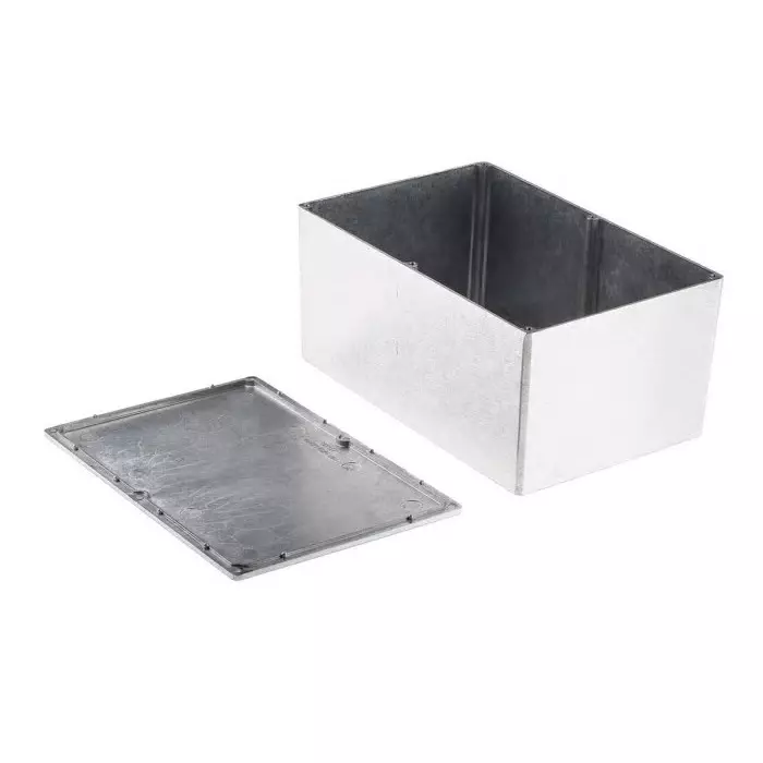 RS PRO Silver Die Cast Aluminium Enclosure IP66 Silver Lid 222.2 x 146 x 106.5 mm