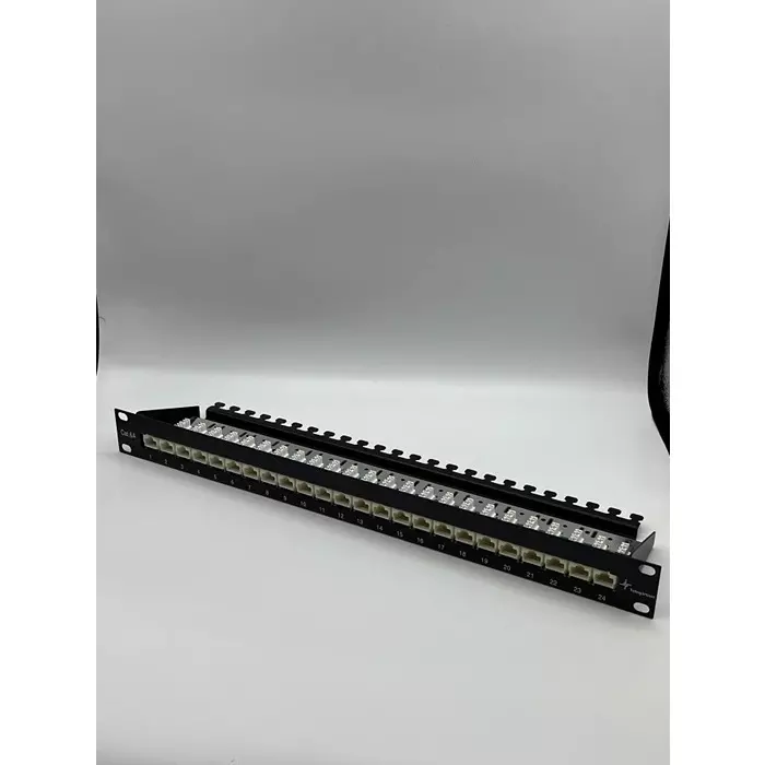 Telegartner Telegartner Data Series Cat6 24 Port RJ11 RJ12 RJ45 RJ Patch Panel Shielded 1U Black, J02023S0051