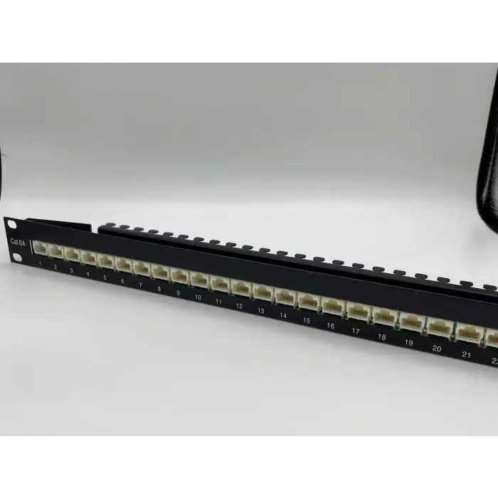 Telegartner Telegartner Data Series Cat6 24 Port RJ11 RJ12 RJ45 RJ Patch Panel Shielded 1U Black, J02023S0051