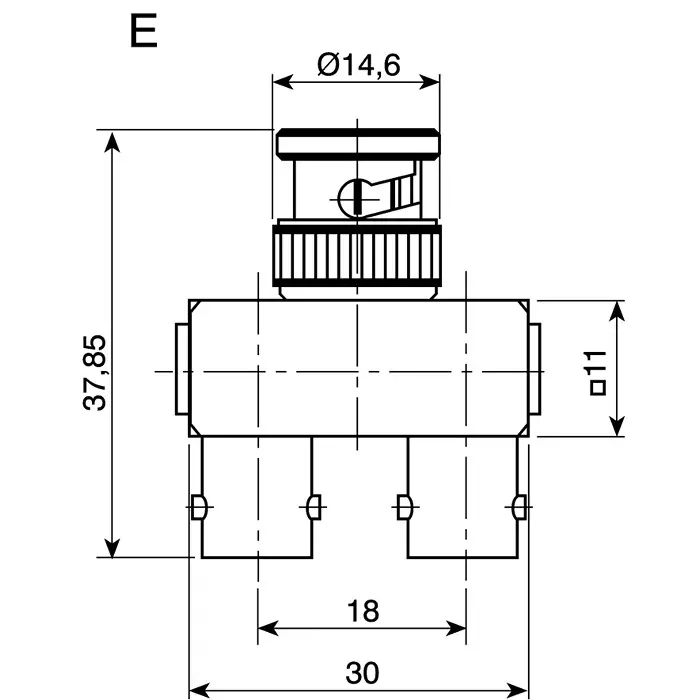 Telegartner Tee 75 Ω RF Adapter BNC Plug to BNC Socket 4 GHz, J01005A0005