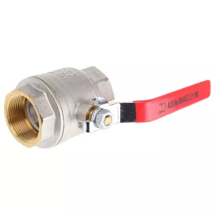 Sferaco Brass Full Bore 2 Way Ball Valve Threaded BSPP 38.1 mm 40 bar Operating Pressure, 509008