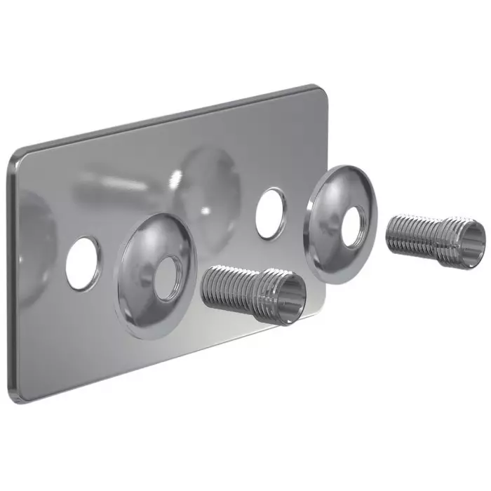 WATTS Tab Fixing Kit Chrome, Brass, Galvanised Steel, 10 bar Max Operating Pressure, 8848
