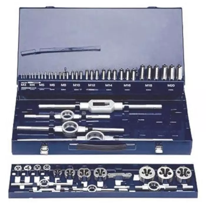 EVENTUS 52-Piece HSS Thread Tap Die Set M3-M20 Taps M3-M20 Dies, 10723