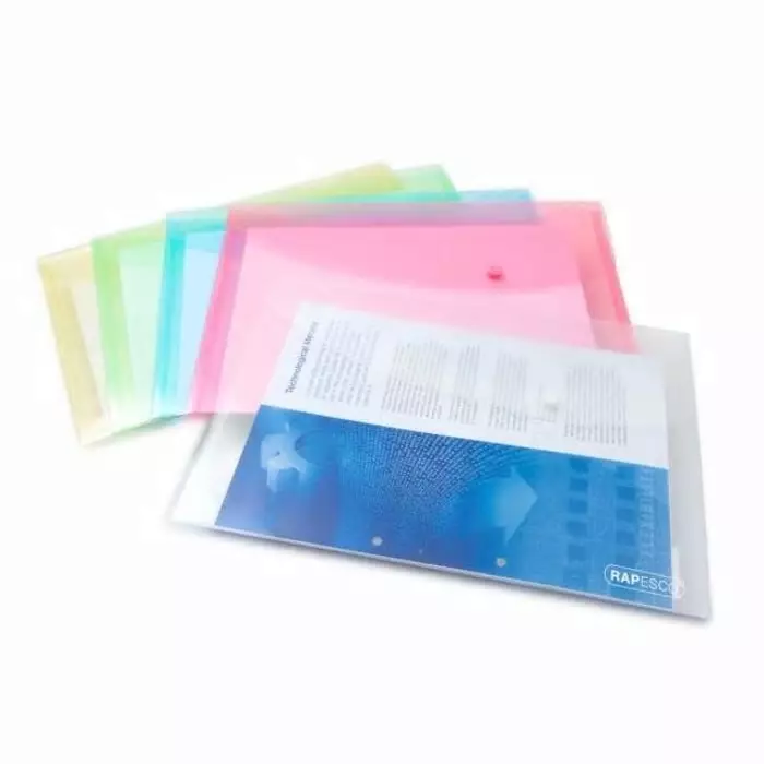 Rapesco Assorted Foolscap Punched Pocket, 696
