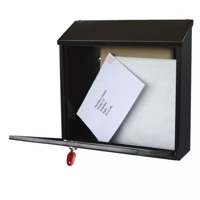 Securikey, BSPB-TOP365-RK Mailbox Black, 365 mm Width, 370 mm Height, 110 mm Depth, 4.1 Kg, BSPB-TOP365-RK